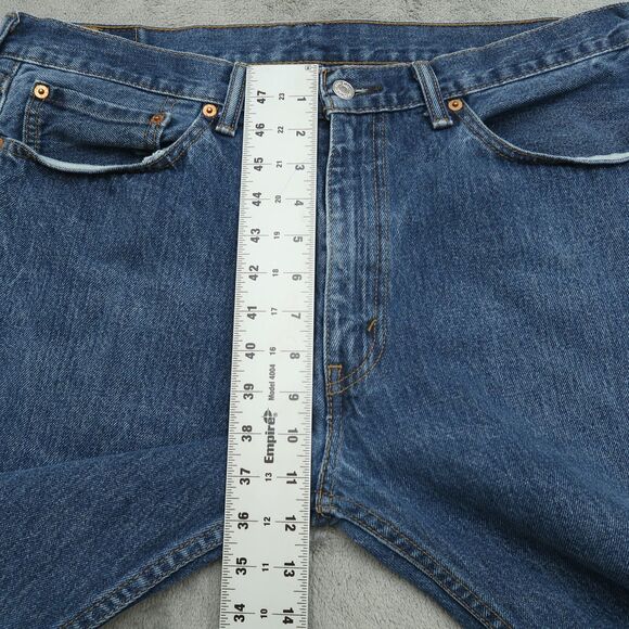 Levi's 505 Jeans Mens Size 36x32 Blue Regular Straight 100% Cotton Denim Pants - Picture 15 of 16